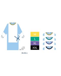 ALPHAtex leikkaustakki Comfort Plus koko XL steriili + 2 x imevä liina pit. 138cm 25kpl