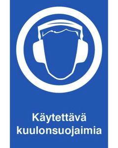 Kilpi käytettävä kuulosuojaimia 20x30cm muovi (071-105)