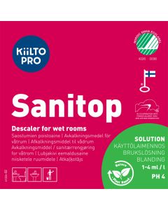 Kiilto Pro käyttölaimennusetiketti Sanitop 100kpl/rll