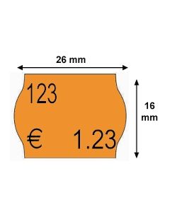 Hinnoitteluetiketti 26x16mm oranssi 1200kpl