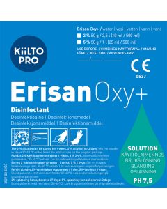 Kiilto Pro käyttölaimennusetiketti Erisan Oxy+ 100kpl