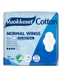Vuokkoset® Cotton Normal Wings terveysside 12kpl