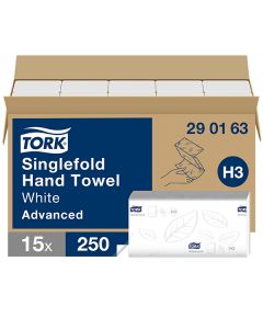 Tork H3 Soft Singlefold käsipyyhe 2-krs valkoinen 3750ark