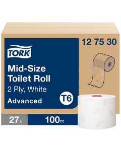 Tork T6 Advanced Mid-size wc-paperi 2-krs valkoinen 27rll (Compact )
