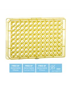 Mikrolevy 96 PP tasapohja (chimney well) keltainen (10kpl/pss), 100 kpl/ltk