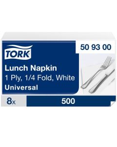 Tork Lunch lautasliina valkoinen 32,5x32,5cm 1/4 1-krs 4000kpl