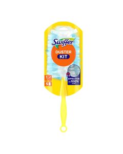 Swiffer Duster Kit p&ouml;lyhuiskasetti (sis. kahva + 5 p&ouml;lyhuiskaa)
