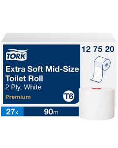 Tork T6 Premium Soft Mid-size wc-paperi 2-krs valkoinen 27rll (Compact)