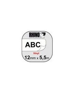 Dymo Rhino 18444 vinyyliteippi 12mm/5,5m musta/valkoinen