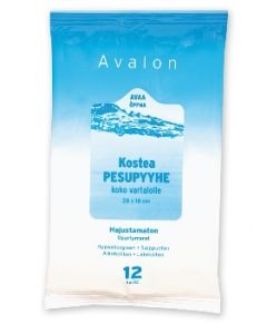 Avalon ihonpesupyyhe hajustamaton 28x18cm 12kpl
