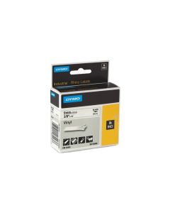 Dymo Rhino 18443 vinyyliteippi 9mm/5,5m musta/valkoinen
