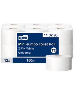 Tork T2 Universal Mini Jumbo wc-paperi 2-krs valkoinen 12rll