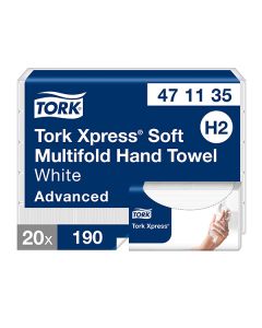 Tork H2 Xpress® Soft Multifold Advanced käsipyyhe 2-krs valkoinen 3800ark