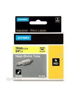 Dymo Rhino 18058 lämpökutistesukka 19mm/1,5m musta/keltainen