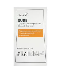 SURE Cleaner & Degreaser käyttöliuostarra / etiketti 1L pulloon (1Q970038) 10 tarraa