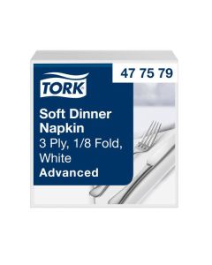 Tork Soft Dinner lautasliina valkoinen 39x39cm 1/8 3-krs 100kpl