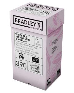 Bradley's Strawberry&Vanilla valkoinen luomu tee 4x25pss