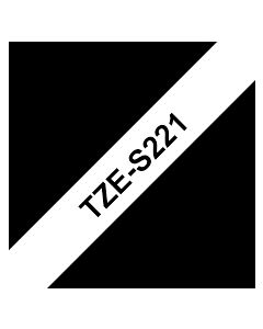 Brother P-Touch TZeS221 tarrakasetti 9mm/8m musta/valkoinen