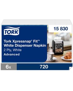 Tork N14 Xpressnap Fit® annostelijaliina valkoinen 2-krs 720kpl