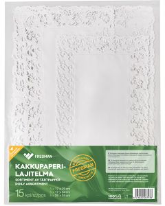 Fredman kakkupaperi suorakaide kokolajitelma 180kpl