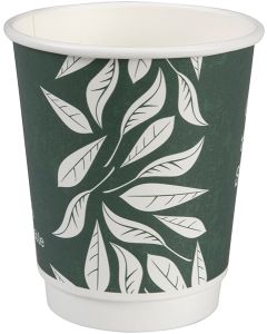 Green Leaves kuumakuppi 250ml biohajoava 25kpl double wall
