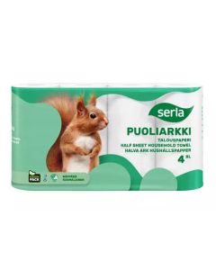 Serla puoliarkki talouspaperi 2-krs valkoinen 11,2m x 20rll