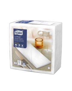 Tork Premium Linstyle&reg; Dinner-lautasliina valkoinen 39x39cm 1/8 1-krs 50kpl