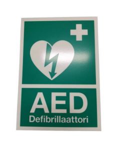 AED Opastekyltti, A4 Jälkivalaiseva