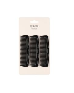 Taskukampa muovi musta 18cm 3kpl
