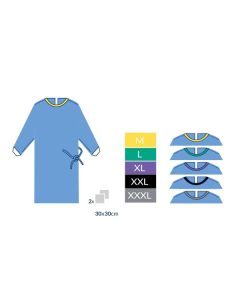 ALPHAtex leikkaustakki Standard 35 g/m² koko XL steriili + 2 x imevä liina 25kpl