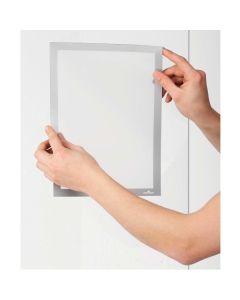 Duraframe® Sun Infotasku ikkunaan A4 liimapinta hopea 2kpl
