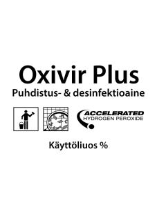 Oxivir Plus käyttöliuostarra / etiketti 1L pulloon (1Q970038) 10 tarraa 