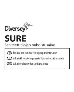 SURE Washroom Cleaner käyttöliuostarra/etiketti 1L pulloon (1Q970038) 10tarraa