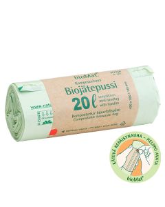 BIOMAT® biojätepussi 20L kantokahvoilla 420x500x0,015 20kpl