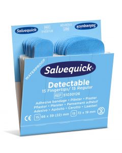 Salvequick sininen muovilaastari sormenpää/normaali 6x30kpl