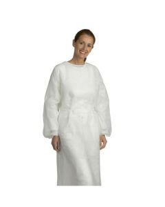 Barrier® suojatakki, valkoinen, L 114cm, 50kpl hihoissa kuminauhat, nesteitä hylkivä