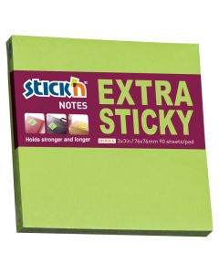 Stick´n Extra Sticky viestilappu vihreä 76x76mm 90kpl
