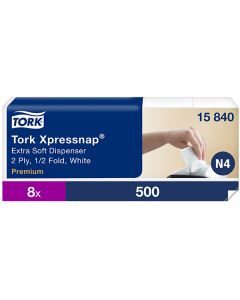 Tork N4 Xpressnap® Extra soft annostelijaliina valkoinen 1/4 2-krs 500kpl
