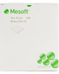 Mesoft® kuitukangastaitos 10x10cm 4-krs. apteekkipaketti 400kpl