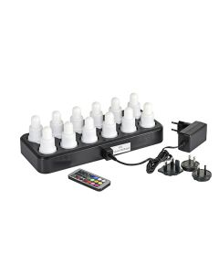Duni Plug Flex ladattava LED-kynttilät 70x40mm valkoinen 12kpl