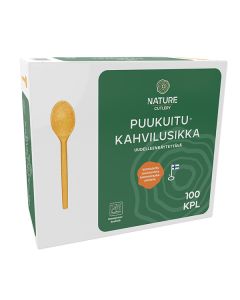 Nature Line puukuitukahvilusikka 100kpl uudelleenkäytettävä