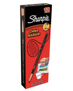 Sharpie® rasvakynä China Marker musta 12kpl