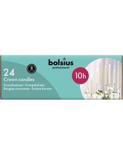 Bolsius kruunukynttilä valkoinen 24/2,4cm 24kpl