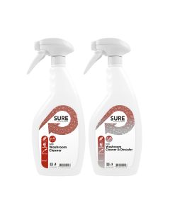 SURE sumutinpullo 750ml + tarrat saniteetti/saostumienpoistoaineelle