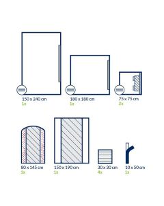 ALPHAtex pediatrinen peittelypakkaus no. 9 steriili 8kpl