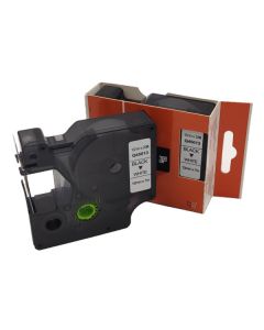 D1 tarrakasetti 12mm/7m Dymo yhteensopiva musta/valkoinen