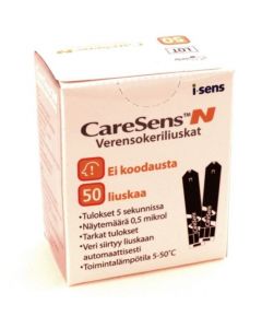 CareSens N verensokeritestiliuskat, 50kpl 