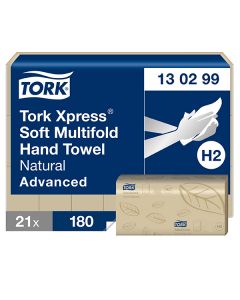 Tork H2 Xpress® Soft Natural Multifold Advanced käsipyyhe 2-krs 3780ark