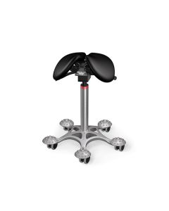 Salli Small Multiadjuster satulatuoli musta nahka / kromi L-kaasujousi