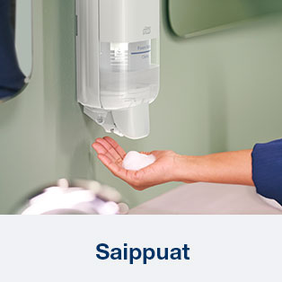 Tork vaahtosaippua ja saippua-annostelija ammattik&auml;ytt&ouml;&ouml;n
